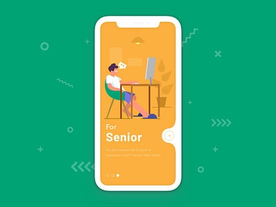 Find work | On-boarding app concept for job search app animation app art character concept illustration art illustrator job job search junior middle on boarding on boarding ui onboarding illustration onboarding screen search senior ui ux vector work
