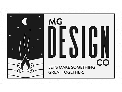 MG Design Company badge camp fire moon optoutside stars type typography