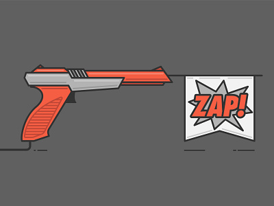 NES Zapper Flag Gun color design flag gamer graphic illustration illustrator lines nintendo type zapper