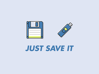 Just Save It color disk drive flash floppy icon minimal save simple thumb