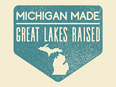 Michigan Sticker Design color great lakes illustrator michigan midwest minimal rustic simple stamp weathered