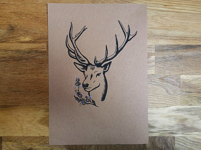 Illustrations - Forest series - Deer deer drawing illustration posca
