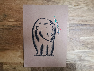 Illustrations - Forest series - Bear bear doodle drawing illustration posca
