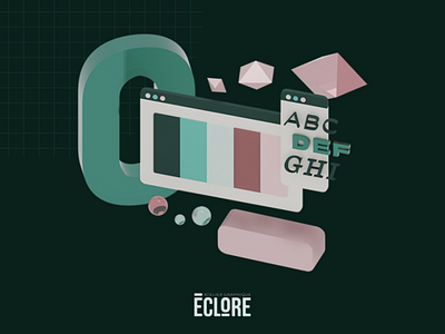 Eclore - Visual Identity 3D Illustration 3d blender branding illustration visual identity