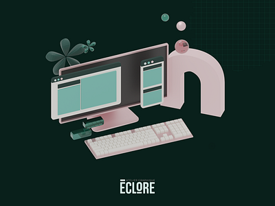 Eclore - Web Design 3D Illustration