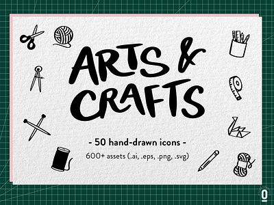 Arts and Crafts Hand-drawn Icon Pack branding design doodle graphic design hand drawn icons illustration vector