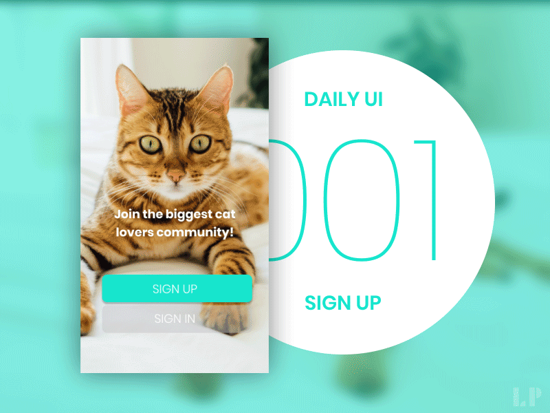DailyUI #001 - Sign up cat dailyui signup ui