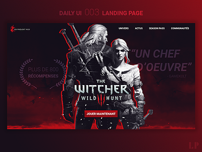 DailyUI #003 - Landing Page challenge dailyui landing page the witcher