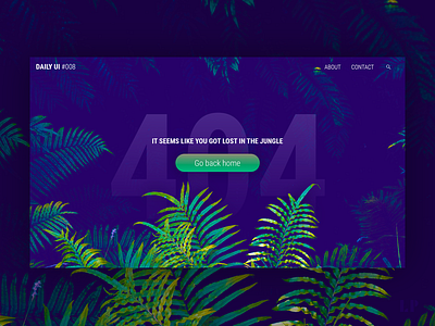 Daily UI #008 - 404 Page 404 challenge dailyui error page landing page ui website