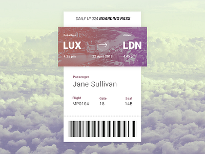 Daily UI #24 - Boarding Pass airlines boarding dailyui pass