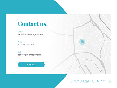 Daily UI #028 - Contact Us contact