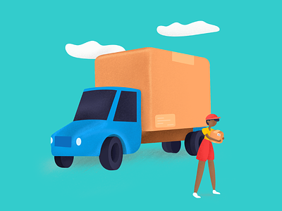 Stuart gets XL size! courier delivery delivery app ecommerce furniture illustrator package trailer truck