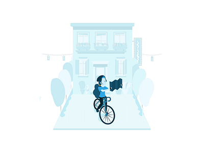 Searching for address animation bike biker biking boy deliveries delivery excersise motion moving news