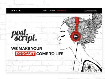 Post Script 99design audio creative design design modern design music ui web webdesign