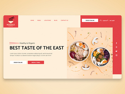 Noodle Website Design creative design design homepage design modern design noodle restaurant restaurant template template design ui web webdesign