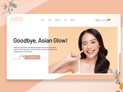Landing page for AWD asian glow cosmetic creative design design ecommerce design landing page modern design ui web webdesign