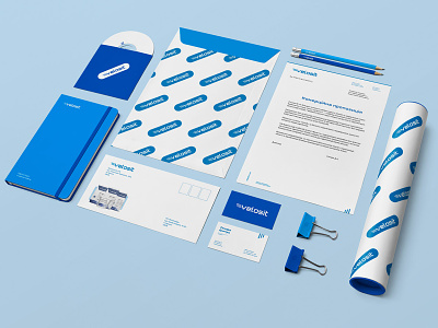 Brand Identity blue and white brand identity brochure business card corporate identity design isometric logo
