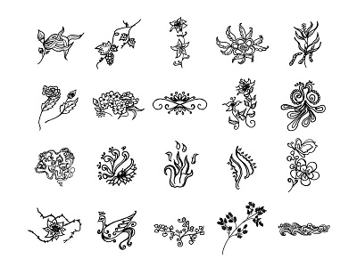 Hand Drawn Floral Elements 1 elements floral handdraw