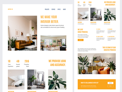 Interior design landing page branding design graphic design ui ux web design