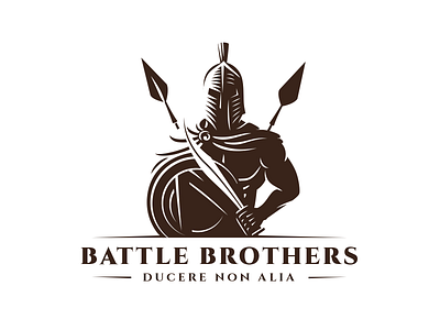 Battle Brothers battle courage force helmet lance mantle muscle naked spartan spear strong sword