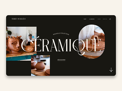 Céramique Shop Home Page céramique design elegant eshop modern pottery shop typography webdesign