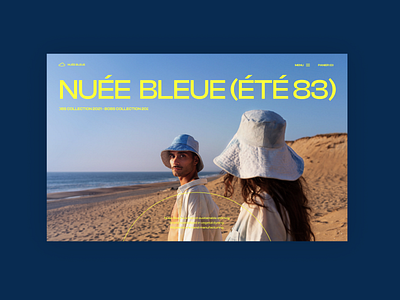 Shop Home Page Nuée Bleue beach cinema creative design eshop hats modern shop summer sun ui ux webdesign yellow