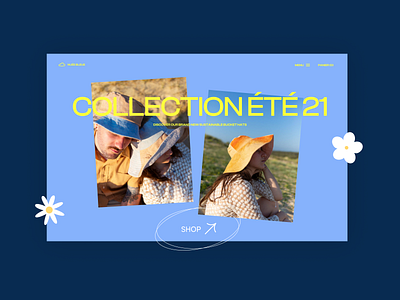 Shop Nuee Bleue beach cinema creative design eshop hats modern shop summer sun ui ux webdesign yellow