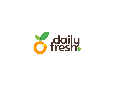 DailyFresh Logo branding df fresh green grocery logo orange