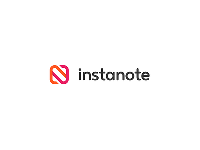 InstaNote Logo branding identity logo orange pink