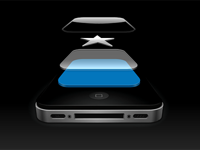 Deconstructivist blue icon ios iphone layers