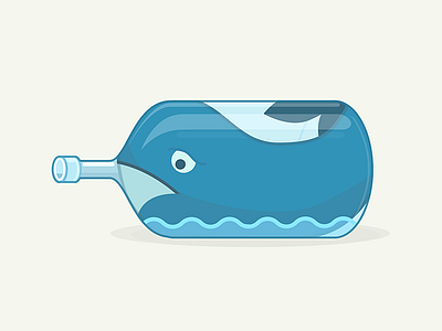 Nylas - Bottled Whale baby blimp bottle docker illustration python sky snake whale