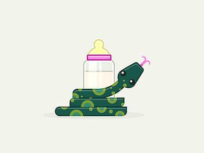 Baby Python baby bottle coding cute illustration infant nursing nylas python snake