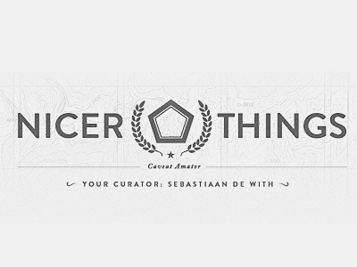 Nicer Things (header) grey header items landscape lines map nicer things topo tumblr type typo typography