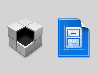 OS X icons blue blueprint cube grey icon icons