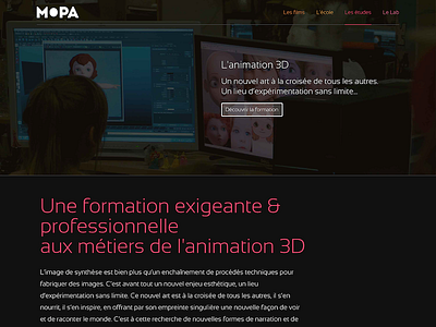 MOPA — CG School & 3D animation — Website