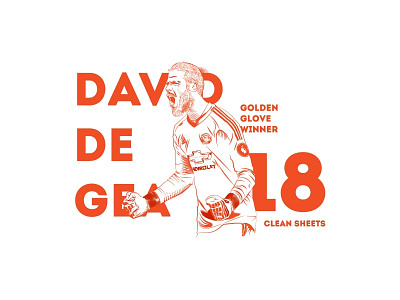 David de Gea adobeillustrator art crosshatching design football goldenglove instagram manchesterunited soccer tashlogos tracieching