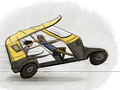 Rickshaw art color design illustration rickshaw sketchbookpro ui