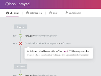 backupmysql Project backup dashboard design gradient ui web web design webdesign