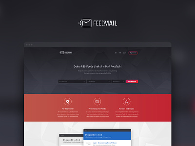 Feedmail Homesite design feed flat gradient layout rss web web design webdesign