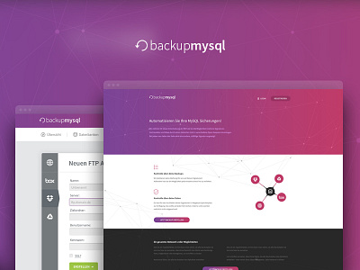 Backupmysql backup dashboard gradient ui web design webdesign