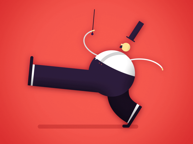 Conductor after affects animation character illustration motion design