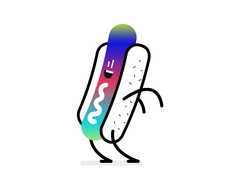 Dancing Dog after effects animation character color food icon motion design rainbow yummy