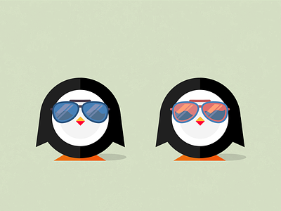 Shady Penguins animal frisbee illustrator logo penguin vector