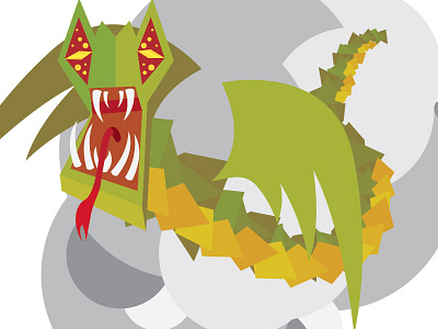 A Dragon of Sorts dragon gradient illustration illustrator polygon snake vector