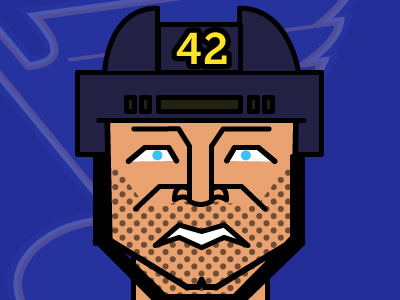 Backes blues hockey illustration line portrait vector