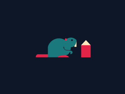 Beaver beaver color flat illustration simple vector