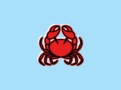 crab black blue crab crabby crabs delicious flat illustration offset red vector white