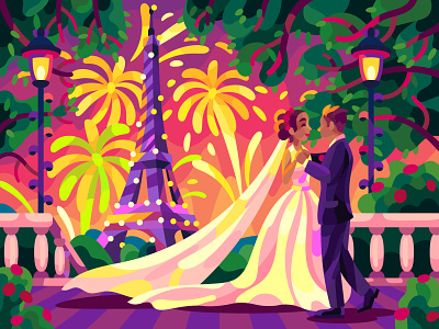 Eiffel Tower art cartoon character design digital illustration vector