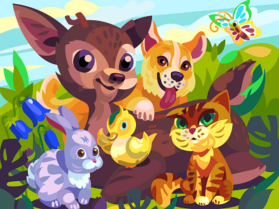 CuteFriends animals art cartoon character comic cute design draw graphic illustration vector