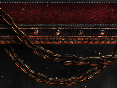 UI Bar chain compositing fire flame forge iron leather navigation old ui